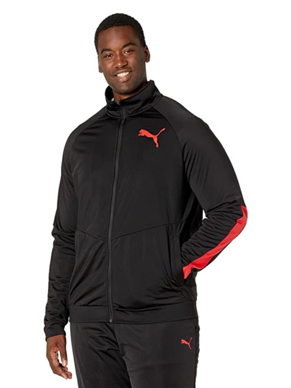 PUMA Contrast Tricot Men's Big and Tall Lightweight Track Jacket,Medium Tall NWT